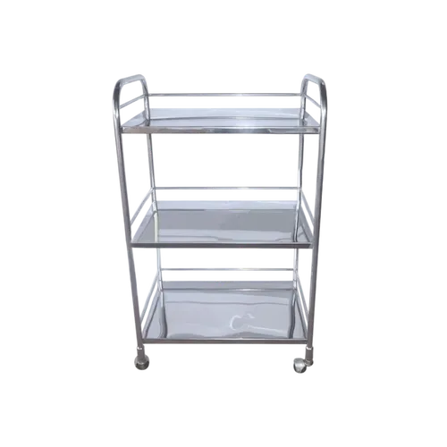 Trolley Instrument Stainless Steel 3 Rak Tanpa Laci